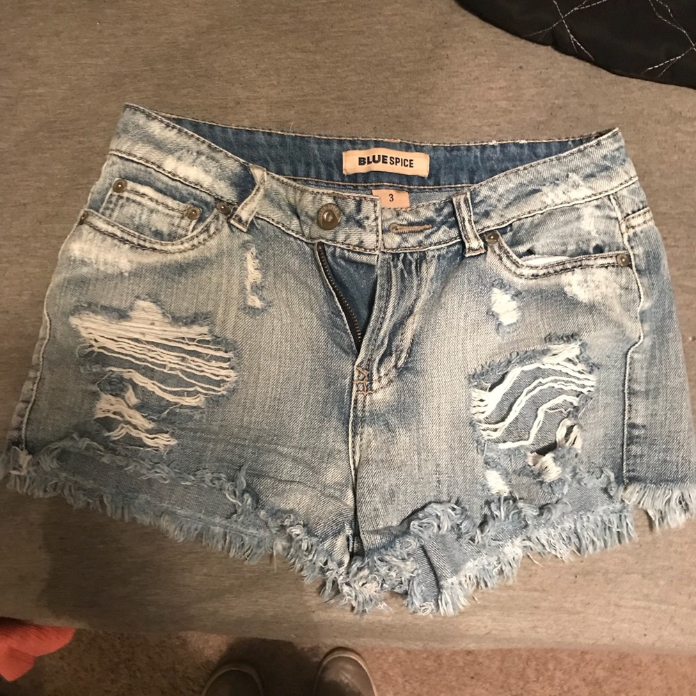 Blue spice high wasted shorts
